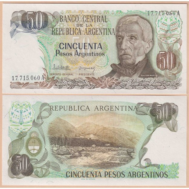 Argentina 50 pesų 1983-1985 p#314a(1) UNC