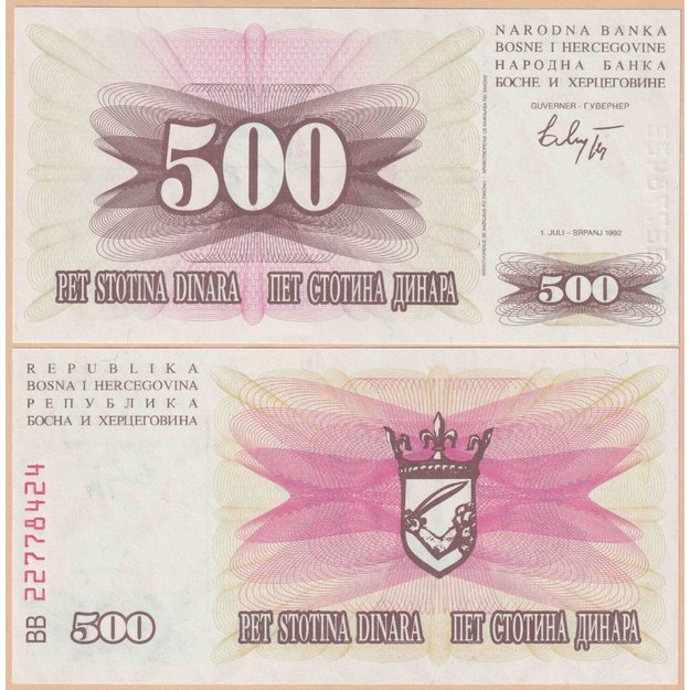 Bosnija ir Hercegovina 500 dinarų 1992 p#14 UNC
