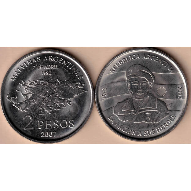Argentina 2 pesos 2007 Karo metinės UNC