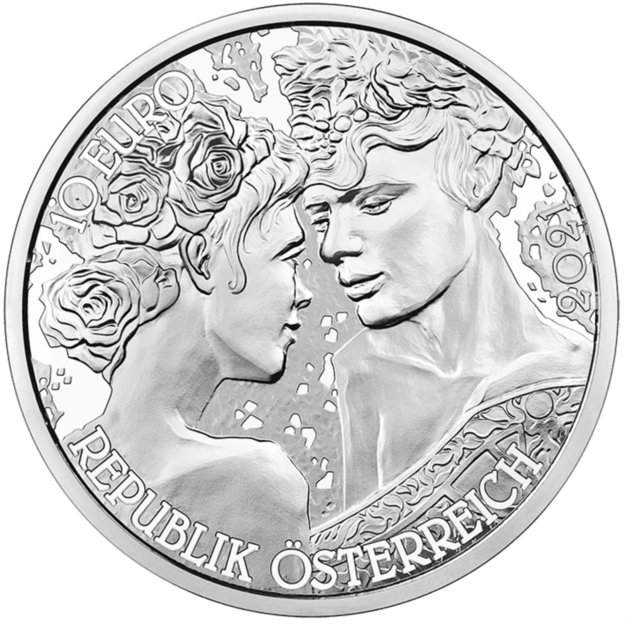 Austrija 10 eurų 2021 Rožė Ag PROOF
