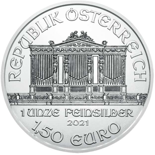 Austrija 1.50 euro 2021 Filharmonija (1 oz) Ag UNC