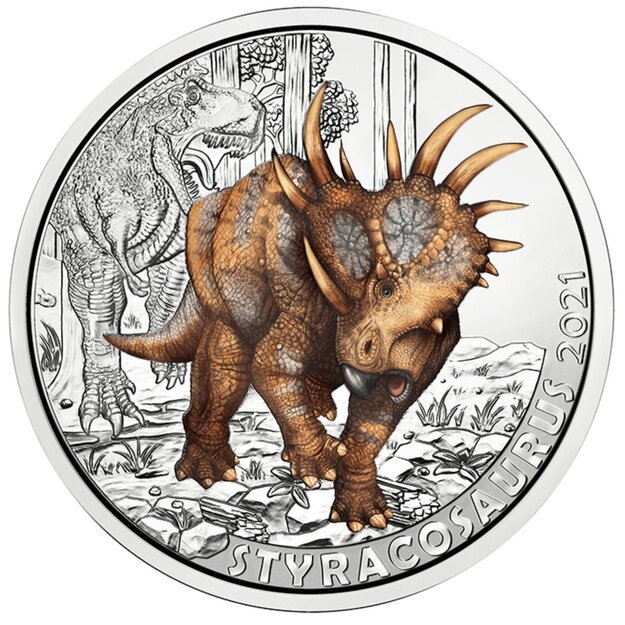 Austrija 3 eurai 2021 Styracosaurus albertensis Cu-Ni UNC
