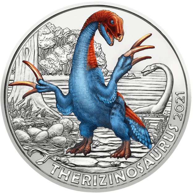 Austrija 3 eurai 2021 Therizinosaurus Cheloniformis Cu-Ni UNC
