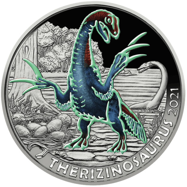 Austrija 3 eurai 2021 Therizinosaurus Cheloniformis Cu-Ni UNC
