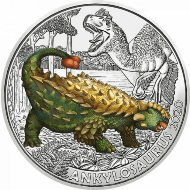 Austrija 3 eurai 2020 Ankylosaurus Magniventris Cu-Ni UNC