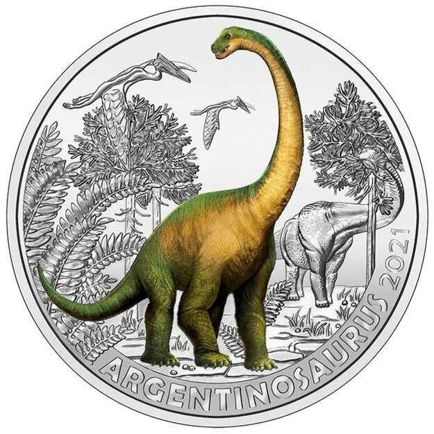 Austrija 3 eurai 2021 Argentinosaurus Huinculensis Cu-Ni UNC 