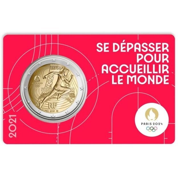 Prancūzija 5 kortelių rinkinys 2021-  2 eurai Olimpinės žaidynės BU