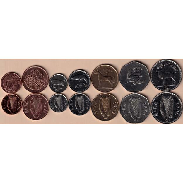 Airija 7 monetų rinkinys 1970-2000