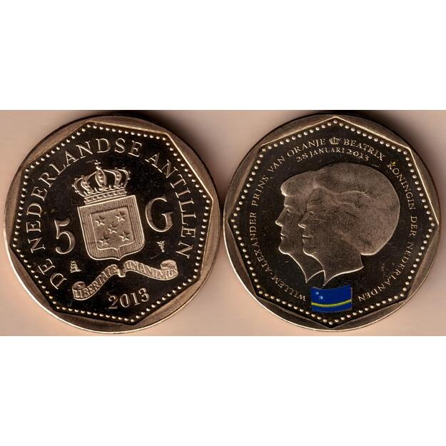 Nyderlandų Antilai 5 guldenai 2013 Kiurasao UNC