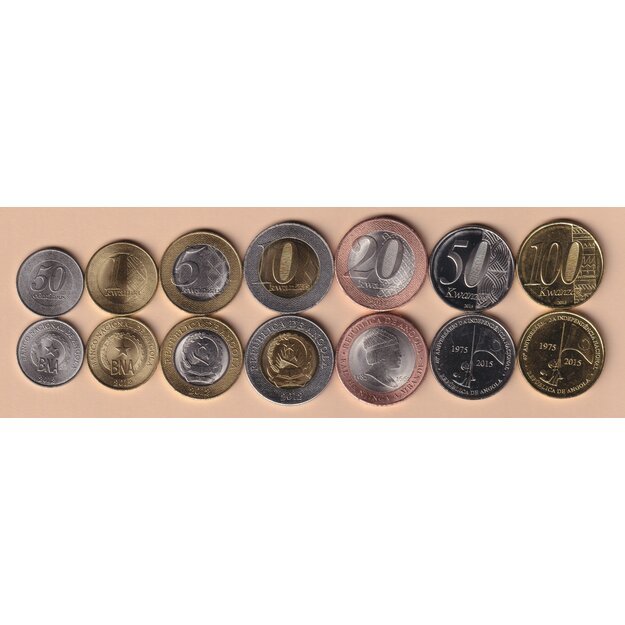 Angola 7 monetų rinkinys 2012-2015 UNC