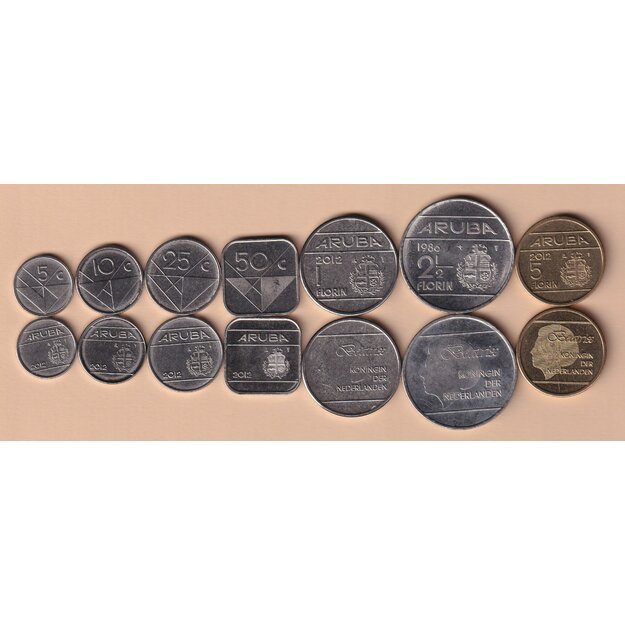 Aruba 7 monetų rinkinys 1986-2012 UNC