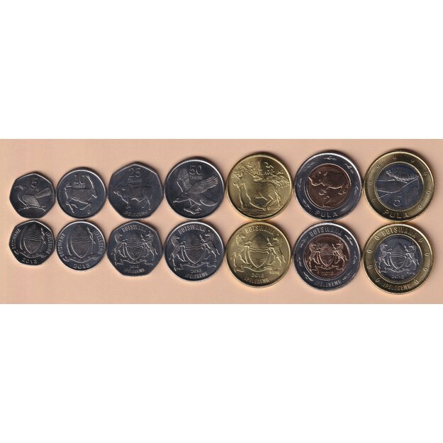 Botsvana 7 monetų rinkinys 2013 UNC