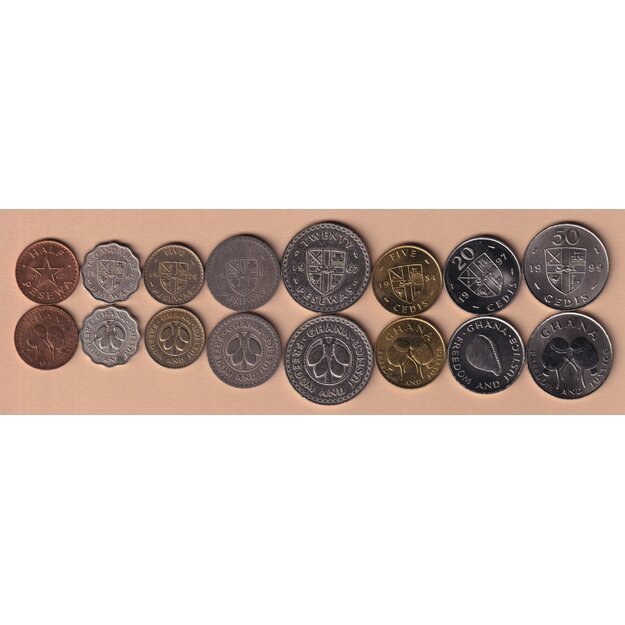 Gana 8 monetų rinkinys 1967-1999 VF-UNC