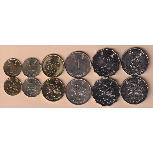 Honkongas 6 monetų rinkinys 1993-2015 UNC