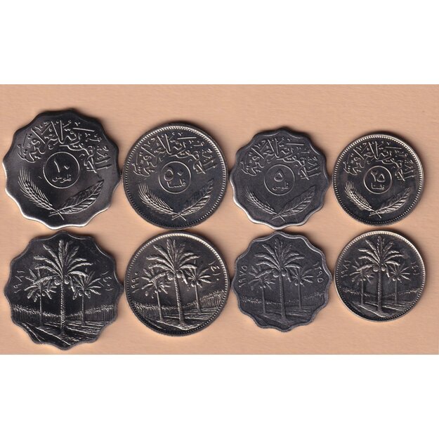 Irakas 4 monetų rinkinys 1969-1990 AU