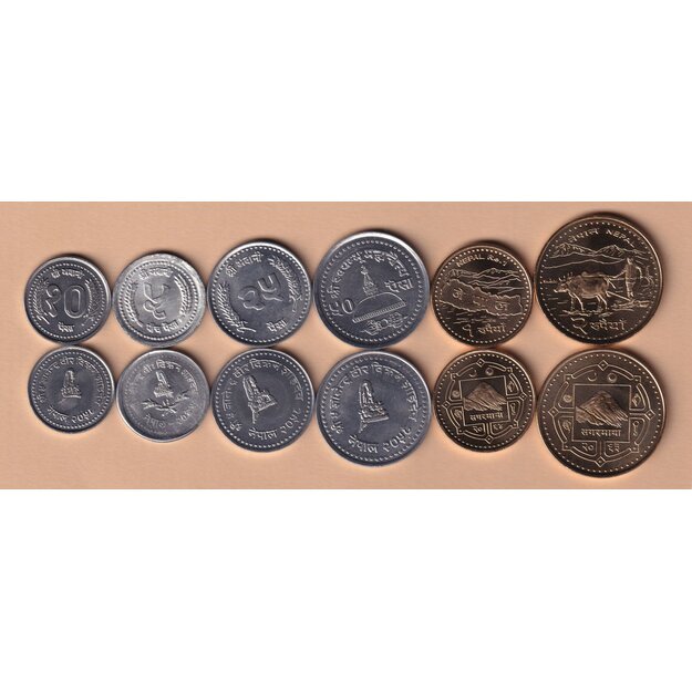 Nepalas 6 monetų rinkinys 1982-2009 UNC