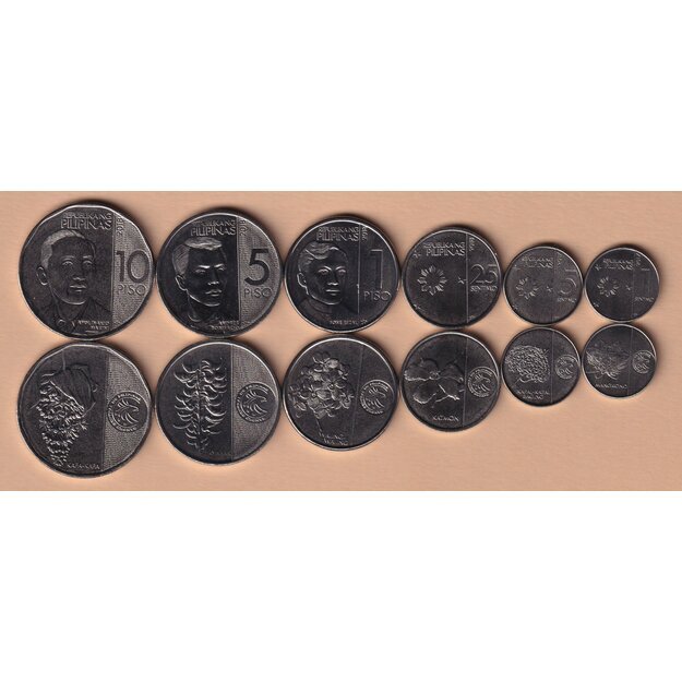 Filipinai 6 monetų rinkinys 2017-2018 UNC