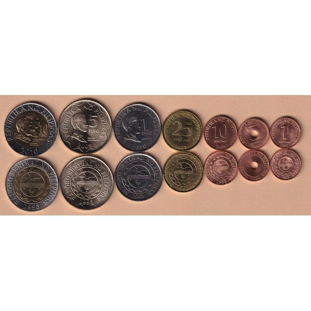 Filipinai 7 monetų rinkinys 2007-2011 UNC