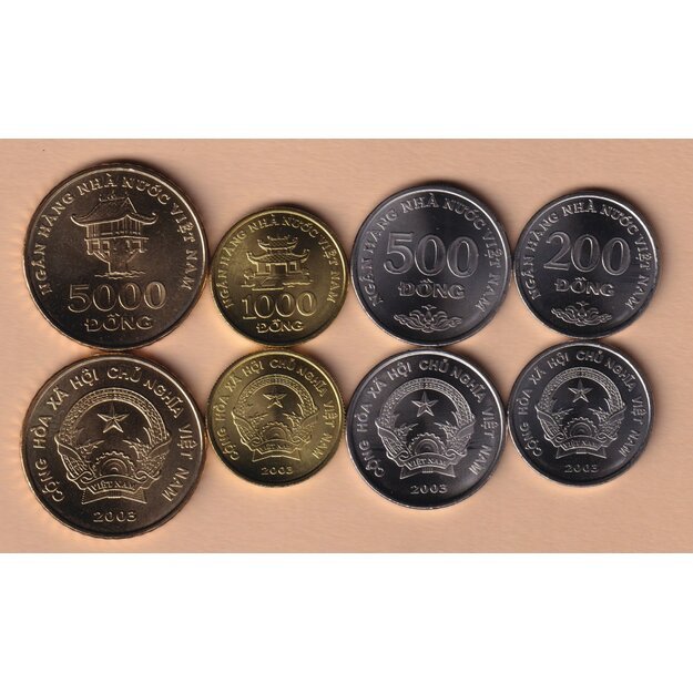 Vietnamas 4 monetų rinkinys 2003 UNC