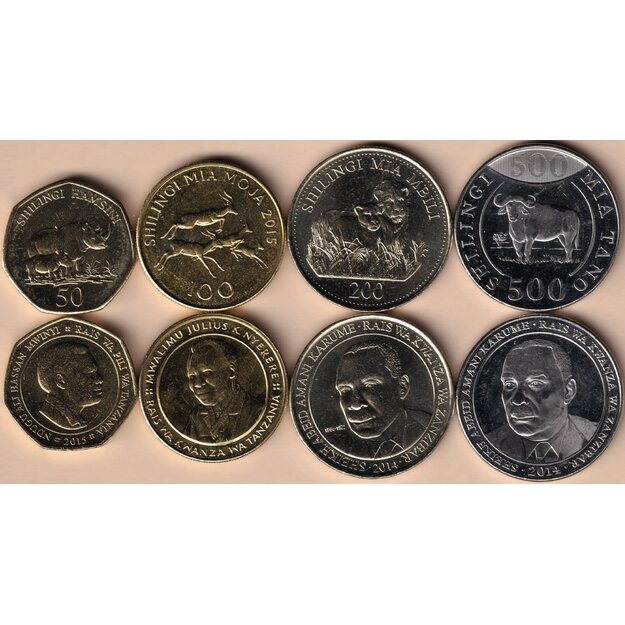 Tanzanija 4 monetų rinkinys 2014-2015 UNC