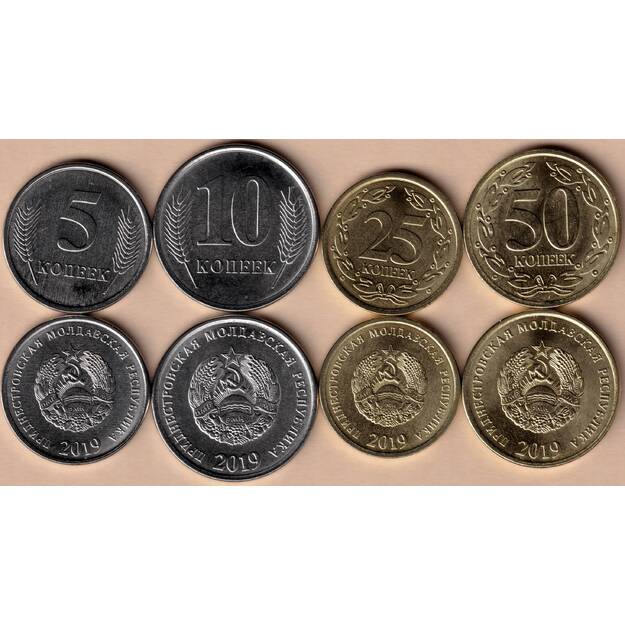 Padniestrė 4 monetų rinkinys 5 - 50 kapeikų 2019 UNC