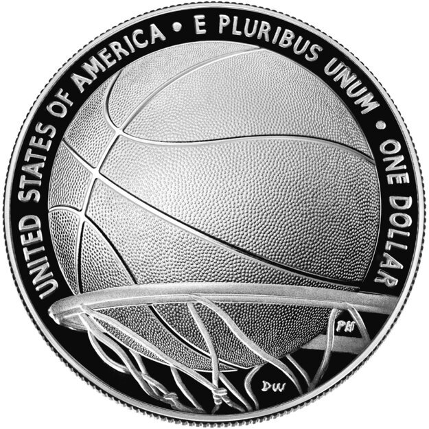 Jungtinės Amerikos Valstijos 1 doleris 2020 Krepšinis, Šlovės muziejus Ag PROOF