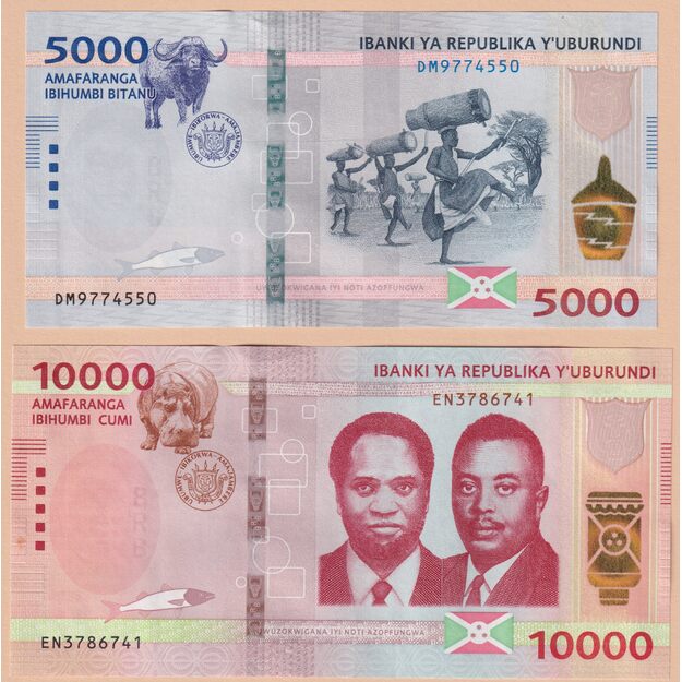 Burundis 5000, 10000 frankų 2022 UNC