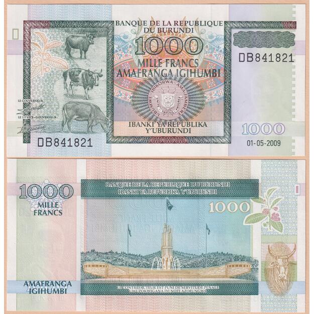 Burundis 1000 frankų 2009 p#46 UNC