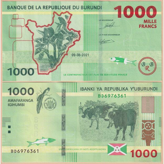 Burundis 1000 frankų 2021 p#51 UNC