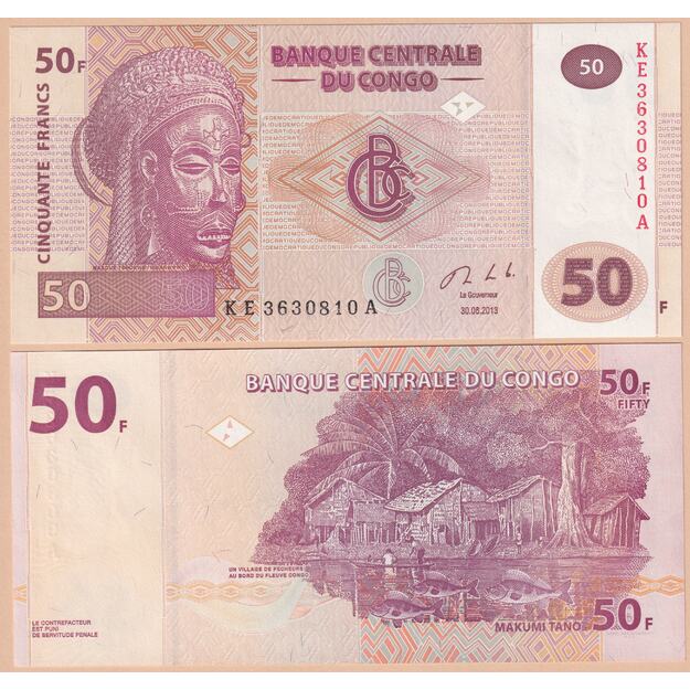 Kongo demokratinė respublika 50 frankų 2013 p#97A UNC