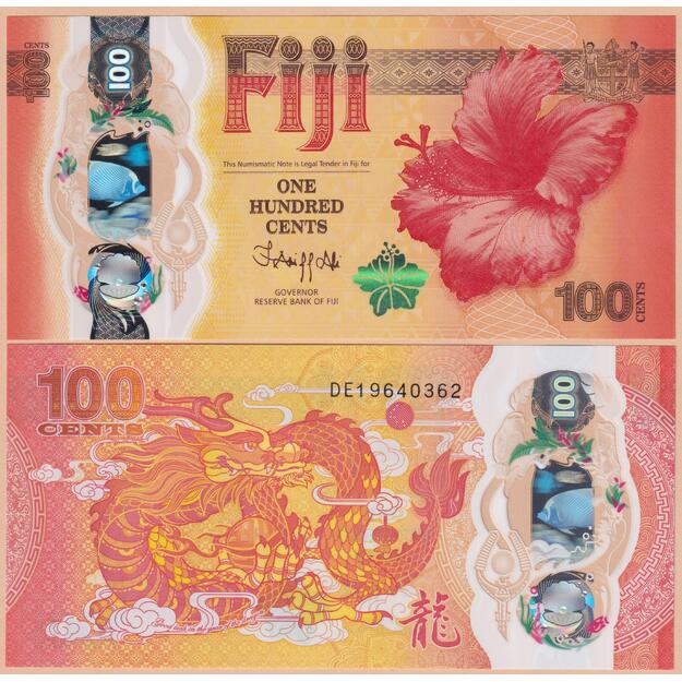 Fidžis 100 centų 2023 p#W124 kinų drakono metai UNC
