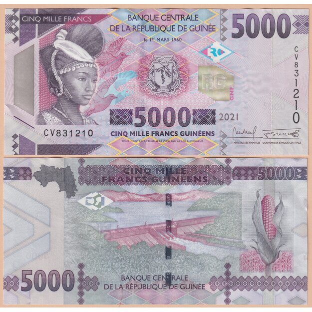 Gvinėja 5000 frankų 2021 p#49 UNC