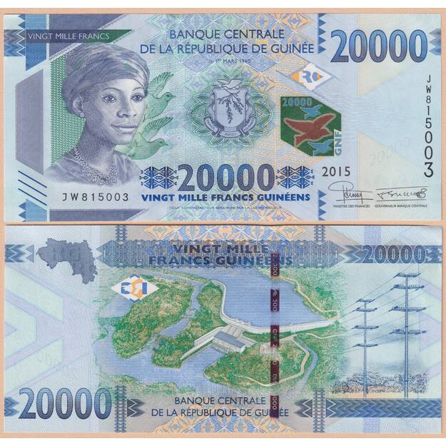 Gvinėja 20000 frankų 2015 p#50 UNC