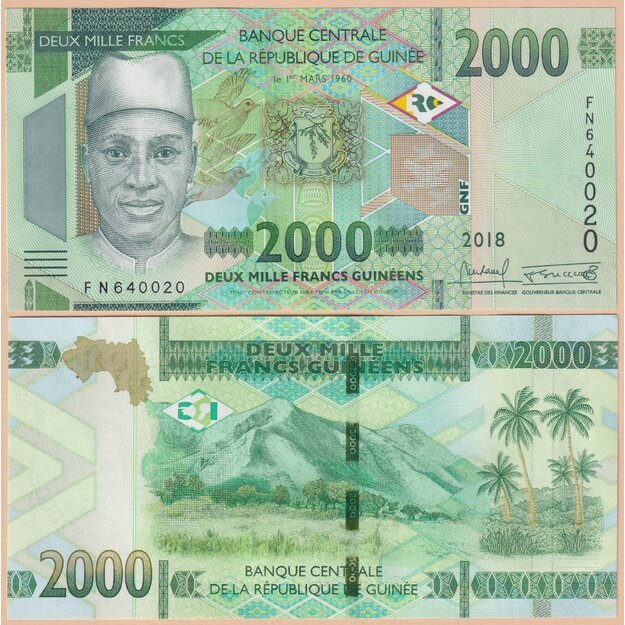 Gvinėja 2000 frankų 2018 p#W48A UNC