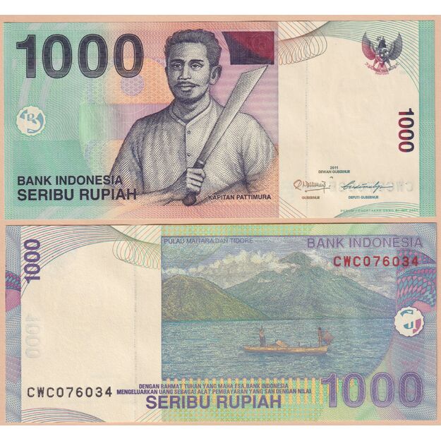 Indonezija 1000 rupijų 2011 p#141k UNC