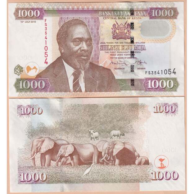 Kenija 1000 šilingų 2010 p#51e UNC