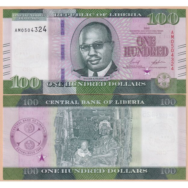 Liberija 100 dolerių  2022 p#W41 UNC