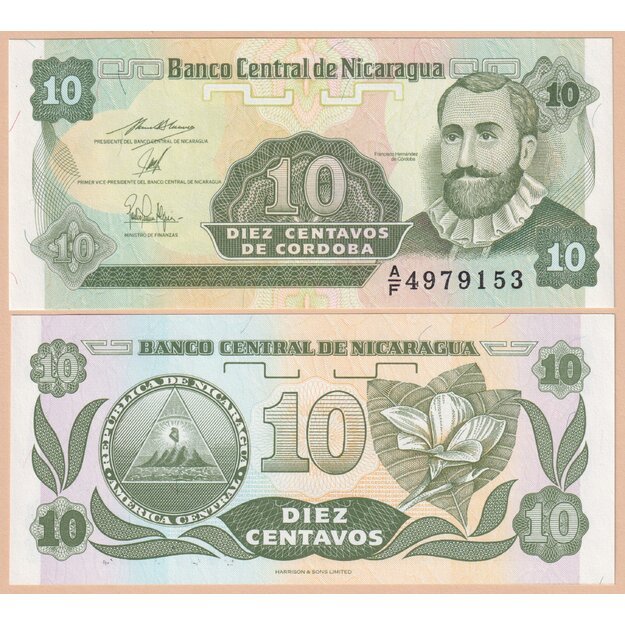 Nikaragva 10 sentavų 1991 p#169a.2 UNC