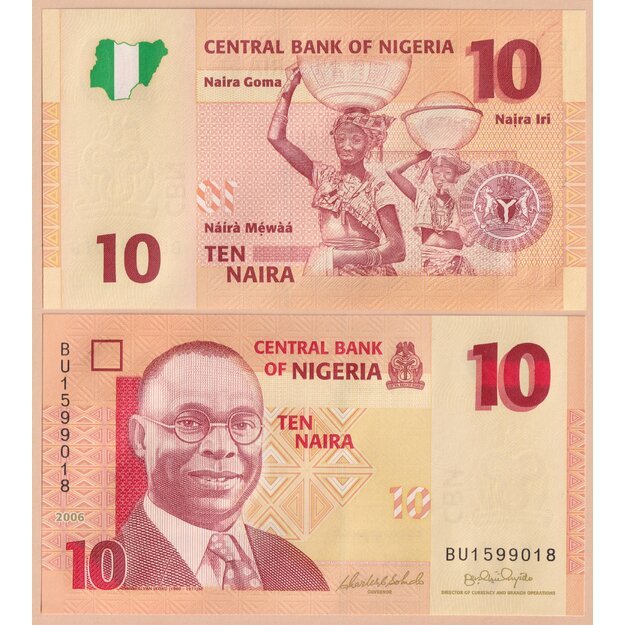 Nigerija 10 nairų 2006 p#33a UNC