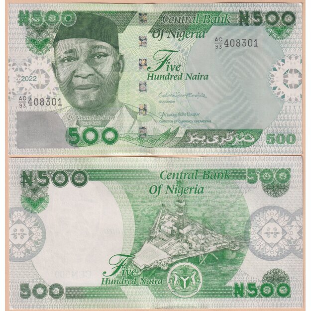 Nigerija 500 nairų 2022 p#W48 UNC