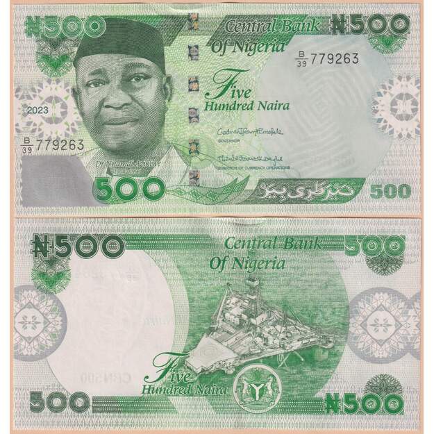 Nigerija 500 nairų 2023 p#W48 UNC