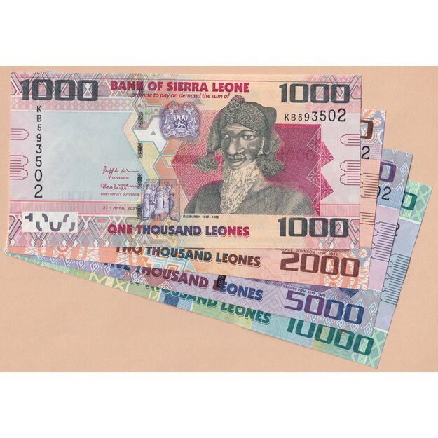 Siera Leonė  4 banknotų 2021 rinkinys p#31-p#33 UNC