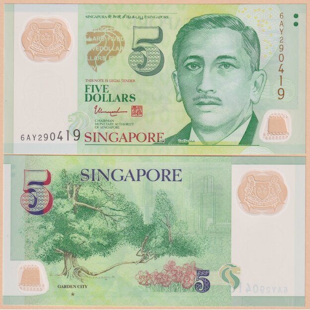 Singapūras  5 doleriai 2020 p#47 UNC