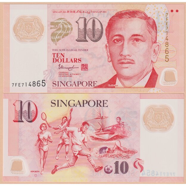 Singapūras  10 dolerių 2022 p#48 UNC