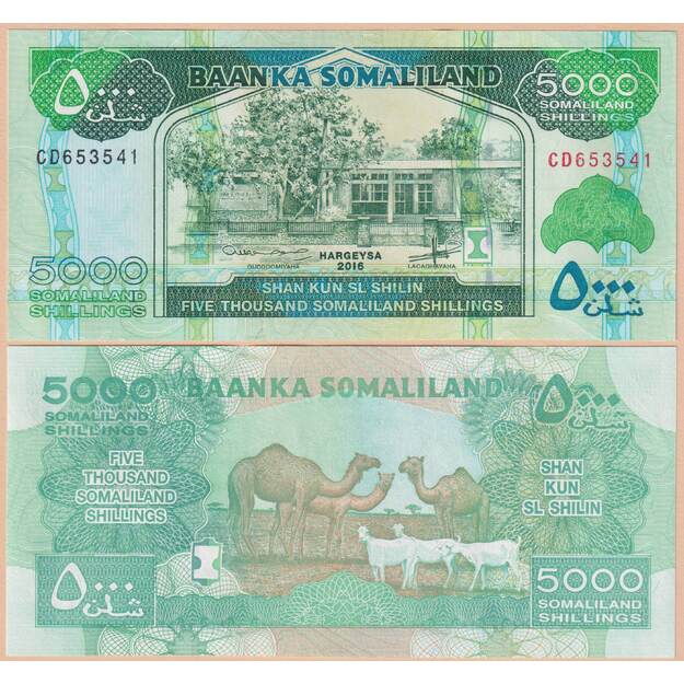 Somalilandas 5000 šilingų 2016 p#21 UNC