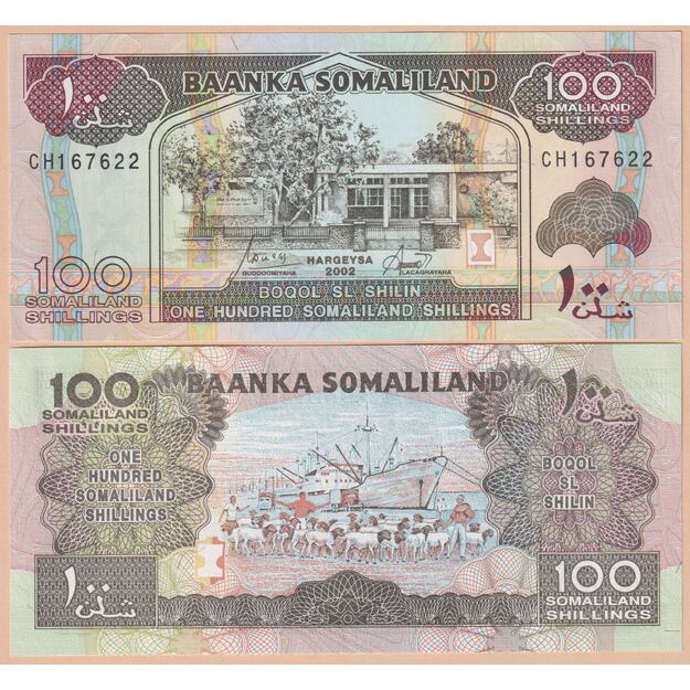 Somalilandas 100 šilingų 2002 p#5d UNC