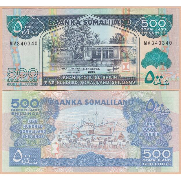 Somalilandas 500 šilingų 2016 p#6i UNC