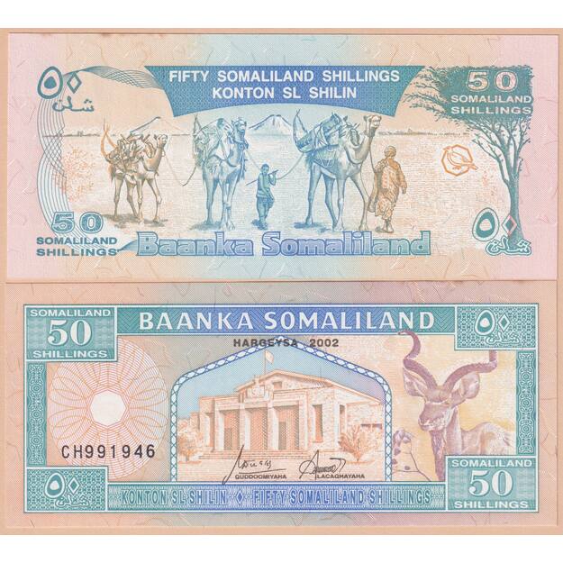 Somalilandas 50 šilingų 2002 p#7 UNC