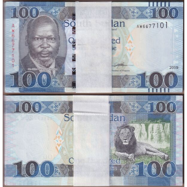 Pietų Sudanas 100 svarų  2019 p#15 (100 vnt.) UNC