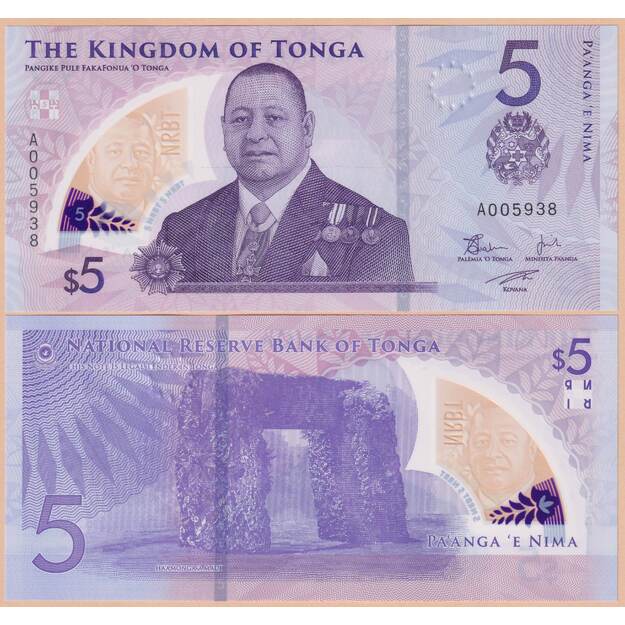 Tonga 5 paangos 2023 p#W51 UNC